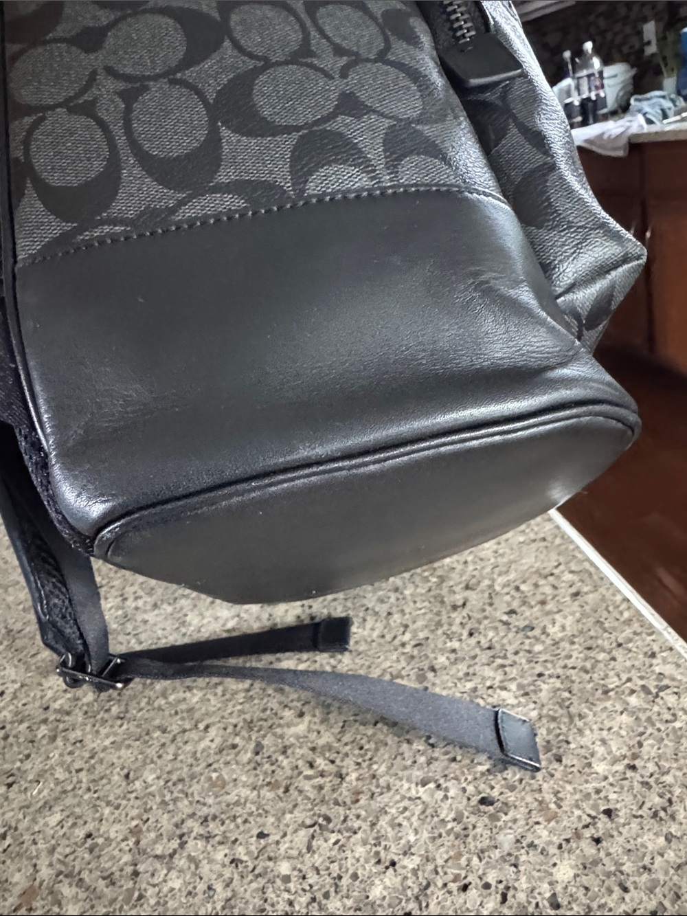 😎Coach Men's Signature Canvas Backpack in Gray !! EUC good condition 😎 - Picture 6 of 13